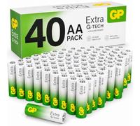 GP Extra AA Batteries Pack of 40 LR6-1.5V Alkaline 10 Yr Life - Anti-Leak