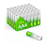 GP Extra AAA Batteries Bulk Pack of 36 1.5V Alkaline 10 Yr Life - Anti-Leak