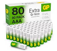 GP Extra AAA Batteries Bulk Pack of 80 1.5V Alkaline 10 Yr Life - Anti-Leak