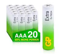 AAA Batteries Pack of 20 1.5V / Micro/Mini/Penlite / LR03 by GP Batteries Extra Alkaline Batteries Suitable for everyday use in a variety of devices - Clocks/Remotes/Mouse/Torch/Etc