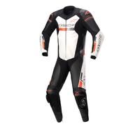 Alpinestars GP Force Chaser One Piece Motorcycle Leather Suit, black-white-red, size 54 for Men