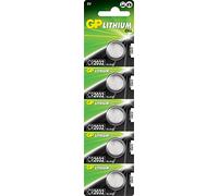 GP Lithium Coin Cell Batteries 3V CR2032 Pack of 5 High Capacity 210mAh