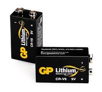 GP LongLife Lithium-9 V Block Batteries, 9 V Li-MnO2, 2 Pieces 9 V Block Lithium, Ideal as a Smoke Detector Battery for Fire Alarm Microphones etc.