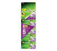 GP LR44 Button Cell Batteries, AG13, A76, 1.5V Alkaline Batteries for Watches, Toys, Calculators, Thermometers, Remotes & More, 5 Pack Leak proof Button Coin Cell with Long Lasting Power
