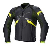 Gp Plus R V3 Rideknit Leather Jkt Black Yellow Fluo