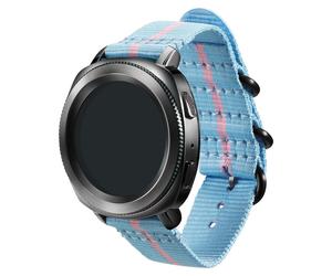 GP-R600BREECAF NATO strap for Gear Sport, Blue / Pink