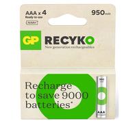ReCyko+ 4 x AAA Rechargeable Batteries 950mAh AA Pre Charged Long Lasting 4 Pack
