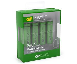 GP ReCyko+ AA HR6 2600mAh Rechargeable Batteries x 4 High Capacity