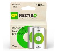 GP Recyko D Size 3000mAh Rechargeable Batteries - Pack of 2