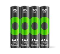 GP ReCyko PRO AAA Battery 800 mAh NiMH, 1.2 V, Pack of 4 Rechargeable Batteries AAA, Designed for Optimal Performance in Power-Intensive Devices, Up to 1500 Charging Cycles