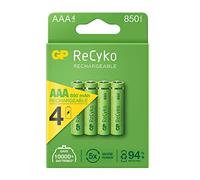 GP ReCyko Rechargeable 4 x 850 mAh AAA Batteries Pre-Charged Rechargeable Batteries 850 mAh