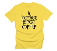 GP-Tees A Nightmare Before Coffee Animated Family Film Inspired Premium Quality Modern Fit T-Shirt Top for Men (Daisy Yellow - XX-Large)