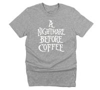 GP-Tees A Nightmare Before Coffee Animated Family Film Inspired Premium Quality Modern Fit T-Shirt Top for Men (Grey - X-Large)