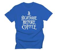 GP-Tees A Nightmare Before Coffee Animated Family Film Inspired Premium Quality Modern Fit T-Shirt Top for Men (Royal Blue - XX-Large)