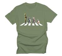 GP-Tees Abbey Road Droids Space Wars Sci Fi Movie Film Inspired Premium Quality Modern Fit T-Shirt Top for Men (Military Green - X-Large)