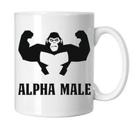 GP-Tees Alpha Male Gorilla Cool Novelty Ceramic Mugs for Men, Women, Home & Work