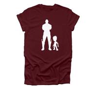 GP-Tees Baby Groot Cartoon Super Hero Movie & Comic Book Fan Premium Quality Loose Fit T-Shirt Top for Ladies (Maroon - Large)