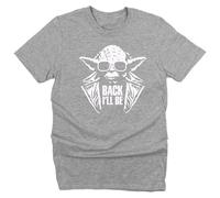 GP-Tees Back I'll Be Yoda Space Wars Sci Fi Movie Film Inspired Premium Quality Modern Fit T-Shirt Top for Men (Grey - Medium)