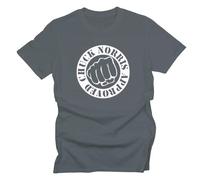 GP-Tees Chuck Norris Approved Martial Arts Inspired Premium Quality Modern Fit T-Shirt Top for Men - Grey/L