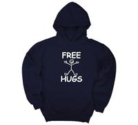 GP-Tees Free Hugs Stickman Funny Premium Quality Unisex Hoodies for Men and Women - Blue / 4XL