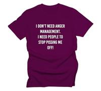 GP-Tees I Dont Need Anger Management Funny Premium Quality Modern Fit T-Shirt Top for Men - Red/M