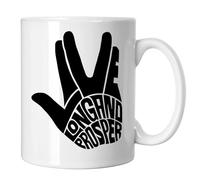 GP-Tees Live Long and Prosper Sci Fi Movie Inspired Novelty Ceramic Mugs for Men, Women, Home & Work