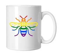 GP-Tees Manchester Bee Pride Cool Novelty Ceramic Mugs for Men, Women, Home & Work