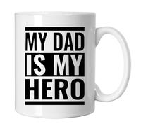 GP-Tees My Dad is My Hero Cool Novelty Ceramic Mugs for Men, Women, Home & Work