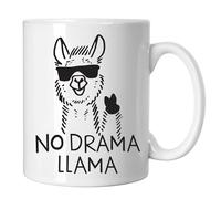GP-Tees No Drama Llama Funny Novelty Ceramic Mugs for Men, Women, Home & Work