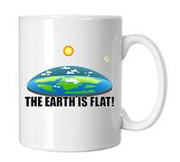 GP-Tees The Earth is Flat Cool Novelty Ceramic Mugs for Men, Women, Home & Work