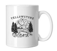 GP-Tees Yellowstone Cool Novelty Ceramic Mugs for Men, Women, Home & Work