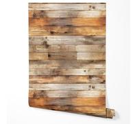 GP TONER Non-Woven Wallpaper Wood Effect Planks Rustic Patchwork Natural Texture Vintage Wooden Boards Brown Beige Design Living Room Bedroom Kitchen Hallway Modern UV-Resistant Wallpaper