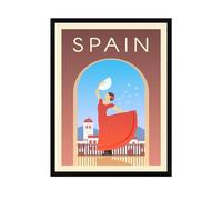 GP TONER Poster Pictures Architecture Spain Wall Decoration Modern Wall Art Poster Design Countries and Cities DIN A4 21 x 29.7 cm 8,27 x 11.69 black frame