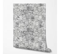 GP TONER Wallpaper Grey White Stone Effect 3D Natural Broken Stone wall Modern Rustic Scandinavian Design Living Room Bedroom Kitchen Hallway UV-Resistant Non-Woven Wallpaper 394 x 20 in