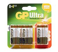 GP Ultra Alkaline AA Batteries 8+4 Pack, Brown, One Size