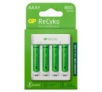 GP USB Battery Charger AA / AAA + 4x AAA Battery ReCyko 800mAh Micro LR03