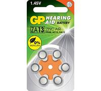 GP Zinc Air Hearing Aid Batteries | ZA13 (PR48) Orange, 1.4V, 230mAh, 5.4x7.9mmØ, 6pcs/pack