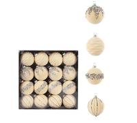 GPANZHIFA 6cm/16pcs Flocked Christmas Ball Set, Christmas Tree Ornaments