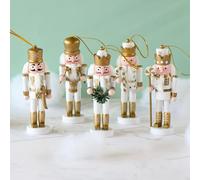 GPANZHIFA A set of 5 Christmas puppets, 13CM nutcracker soldiers, holiday small gift pendants