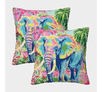 GPARSDDIO Elephant 2pc set Homeware Cushions Invisible Zipper Decorative Throw Pillow for Sofa Bed Livingroom Bedroom 45x45cm