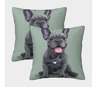 GPARSDDIO French Bulldog with Invisible Zipper Homeware Cushions Decorative Throw Pillow Cases for Home Sofa Couch Office 40x40cm