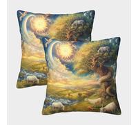 GPARSDDIO Jungle Animals with Invisible Zipper Pack of 2 Square Cushion Covers Decorative Throw Pillow Cases for Sofa Bed Couch Chair 45x45cm