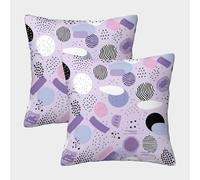 GPARSDDIO Purple Stripes Decorative Square Cushion Covers with Invisible Zipper Throw Pillow 2pc set for Sofa Bed Couch Chair 40x40cm