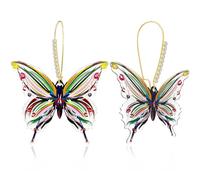 GPASTG Bohemian Lightweight Sparkly Crystal Acrylic Big Butterfly Dangle Drop Leverback Earrings For Women, Regular, Acrylic, No Gemstone