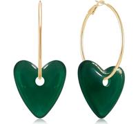 GPASTG Cute Dainty Lightweight big Acrylic 3D Love Heart Dangle Drop Hoop Earrings For Women, Regular, Resin, No Gemstone