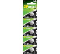 gpbattery CR1620, 3V, 78mAh, 2.0x16.0mm, 5pc/card.