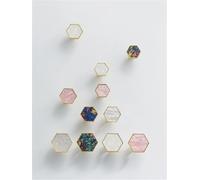 GPBEJKPA Brass Hexagonal White Pink Colorful Cabinet Wardrobe Handles Wall Hooks Decorative Hardware 1Pcs(ColorfulN25)