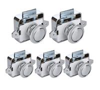 GPBEJKPA Camper Car Push Lock RV Caravan Boat Motor Home Cabinet Drawer Latch Button Locks 5Pcs (Big Chrome)