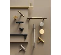 GPBEJKPA Solid Brass Knurled Kitchen Cabinet Knobs Wardrobe Handle T-bar Antique Bronze Gold Black Handle 1Pcs(CH087-BB-224256)