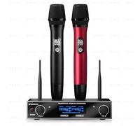 GPBJQAOO Wireless Microphone, for Home Karaoke, Meeting, Party, Church, DJ, Wedding, Home KTV Set, Metal Dual Professional UHF Cordless Dynamic Mic Handheld Microphone System, 200ft
